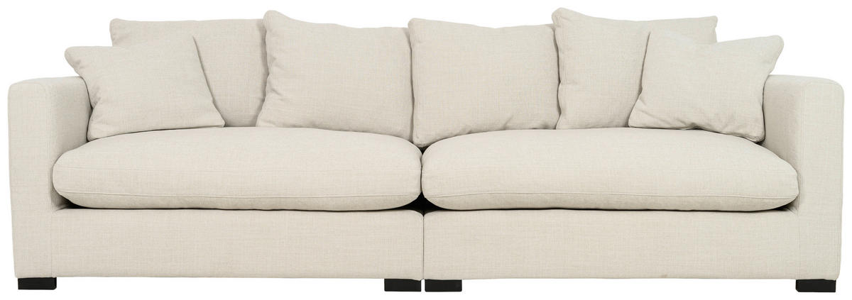 3-SITS SOFFA i flatväv beige  - beige/svart, Klassisk, metall/trä (266/80/113cm) - Pure Home Comfort