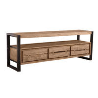 LOWBOARD  160/55/40 cm 3 Schublade(n)  - Schwarz/Naturfarben, Design, Holz/Metall (160/55/40cm) - MID.YOU