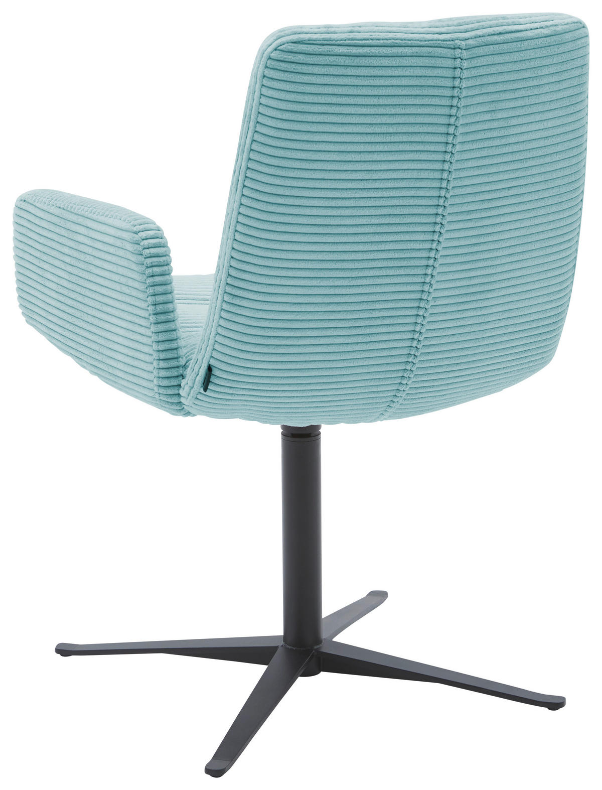 ARMLEHNSTUHL  in Cord  - Petrol/Schwarz, Design, Textil/Metall (61/88/66cm) - Dieter Knoll