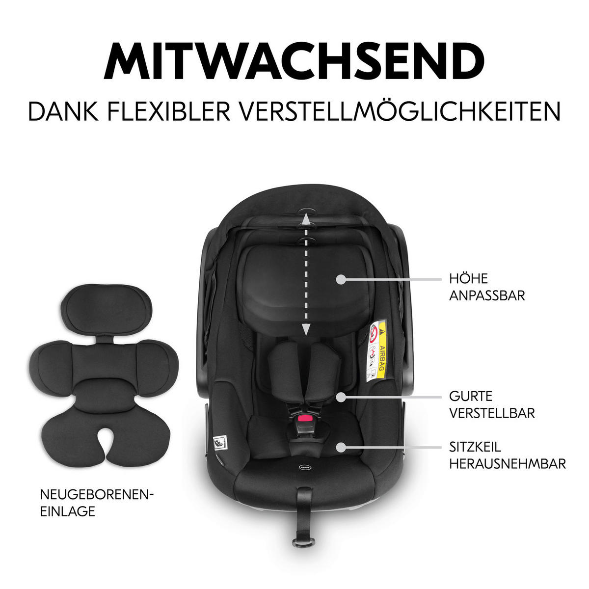 KINDERWAGENSET  Shop N Care Travel Set  Olive  - Schwarz/Olivgrün, Basics, Kunststoff/Textil (52/110/91cm) - Hauck