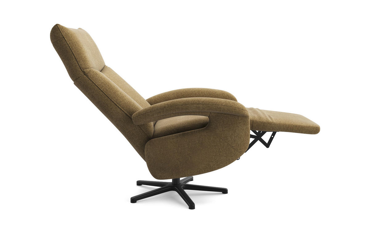 SESSEL in Flachgewebe Olivgrün  - Schwarz/Olivgrün, Konventionell, Textil/Metall (74/112/82cm) - Sit & More