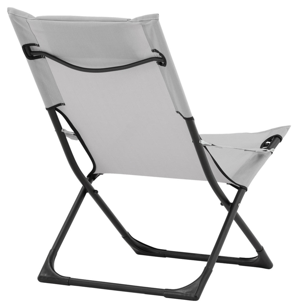 STRANDSESSEL 63/89/84 cm  - Schwarz/Grau, KONVENTIONELL, Textil/Metall (63/89/84cm) - Gardenson
