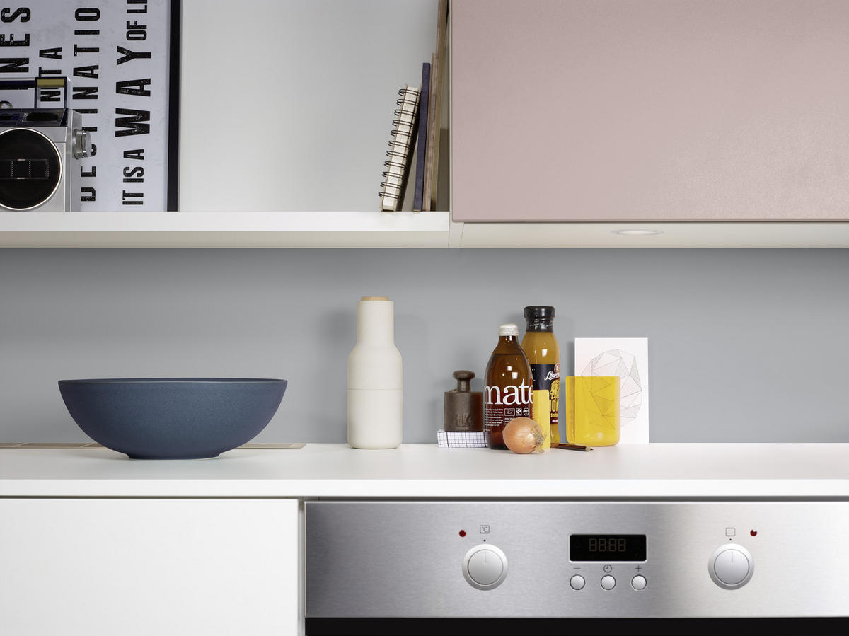 INBYGGNADSKÖK   - vit/rosa, Design, trämaterial/plast - Dieter Knoll
