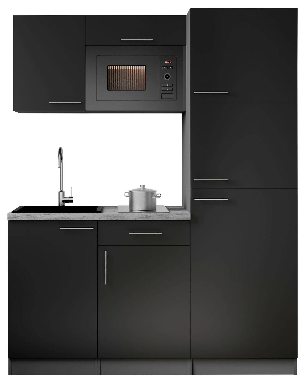 MODULKÖK 160 cm   i svart  - grå/svart, Trend, metall/trämaterial (160cm) - Respekta