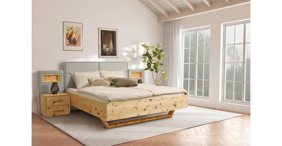 BETT 180/200 cm in Naturfarben, Zirbelkieferfarben - Zirbelkieferfarben/Naturfarben, Natur, Holz/Textil (180/200cm) - Valnatura