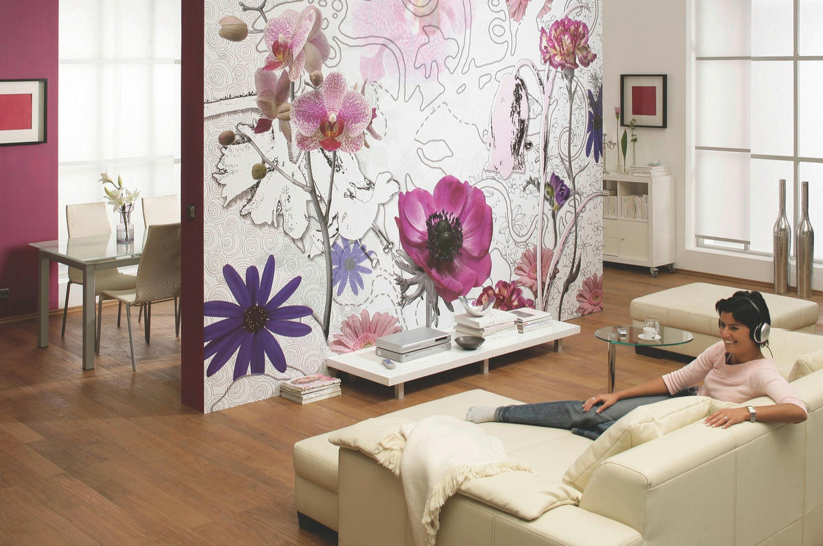 FOTOTAPETE - Beere/Lila, Natur, Papier (368/254cm)