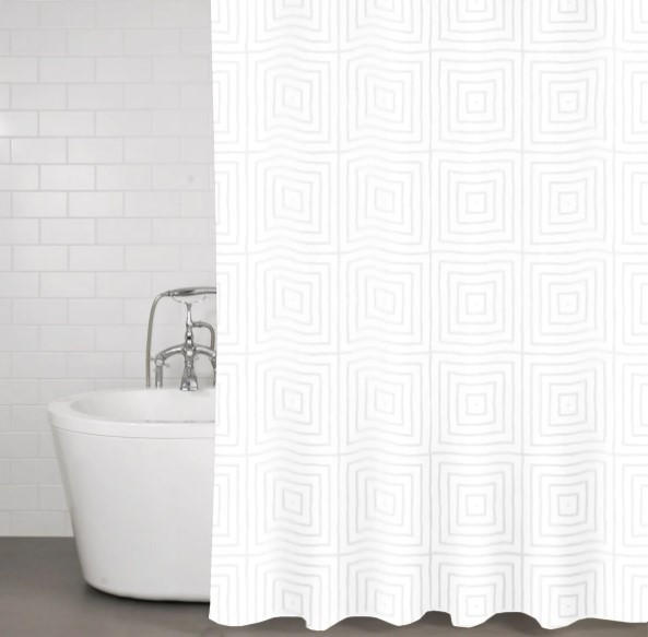 DUSCHDRAPERI 180/200 cm  - vit, Design, textil (180/200cm)