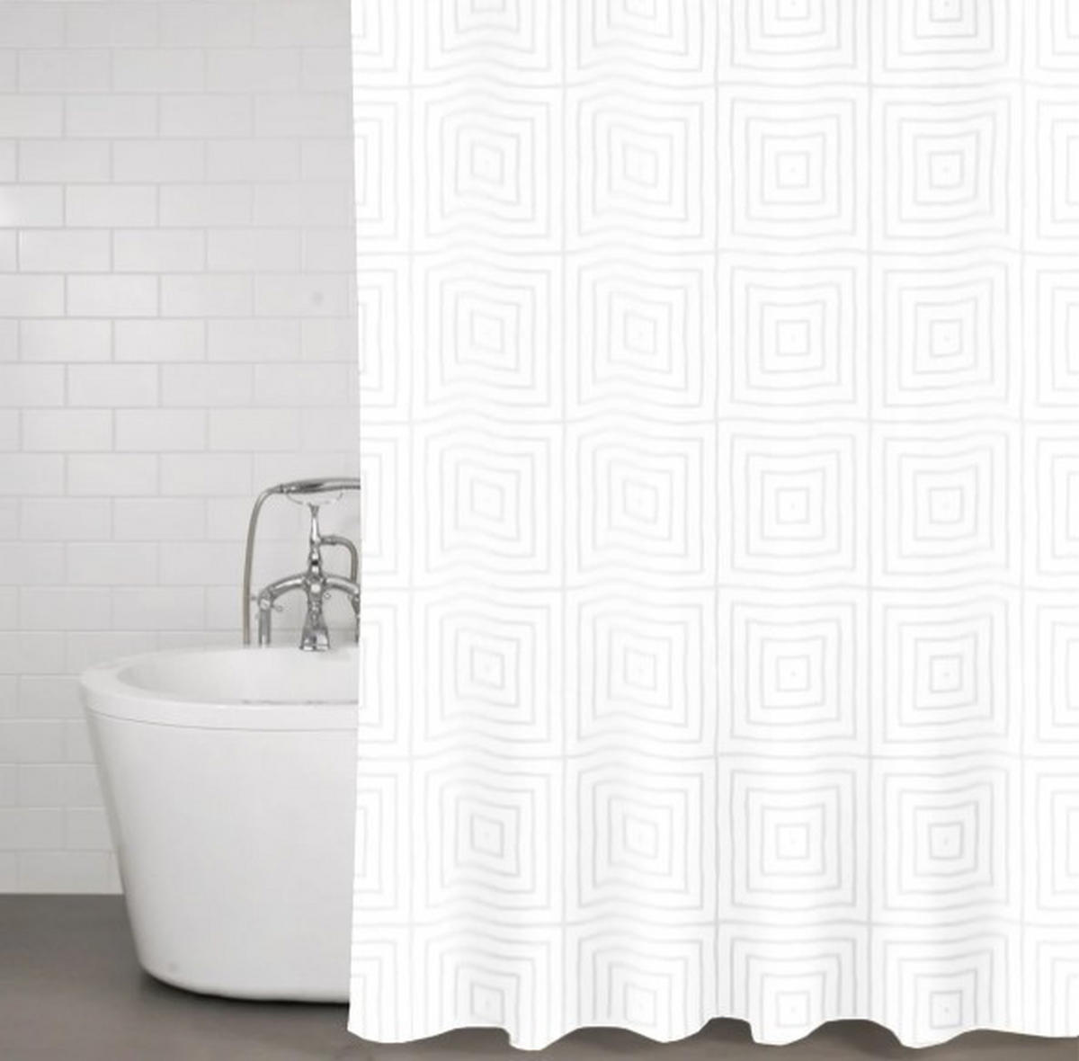 DUSCHDRAPERI 180/200 cm  - vit, Design, textil (180/200cm)