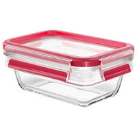 FRISCHHALTEDOSE CLIP & CLOSE GLAS 0,45 L  - Rot, Basics, Glas/Kunststoff (16,8/11,8/7cm) - Emsa