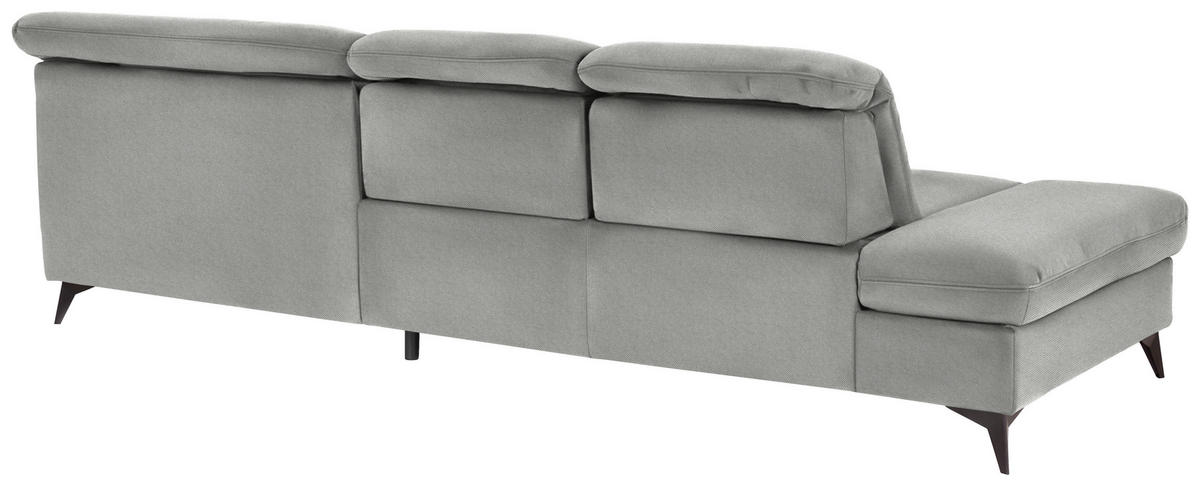 ECKSOFA  in Chenille Greige  288/198 cm  - Greige/Schwarz, Design, Textil/Metall (288/198cm) - Beldomo Style