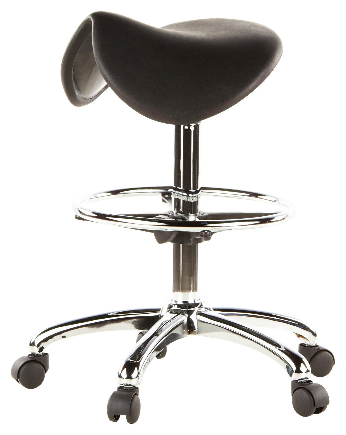 BÜROHOCKER 62/60/62 cm  - Chromfarben/Schwarz, MODERN, Kunststoff/Metall (62/60/62cm) - MID.YOU