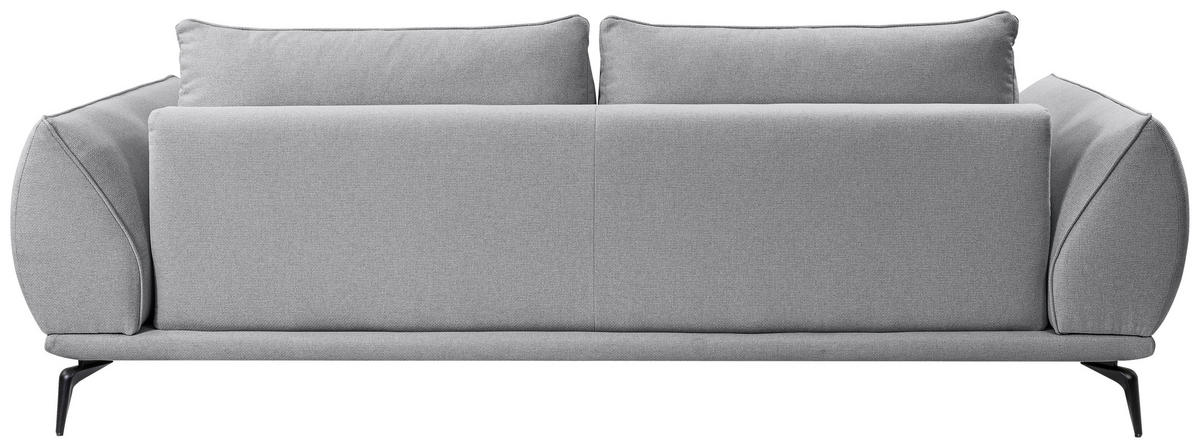 3-SITZER-SOFA in Webstoff Grau  - Creme/Schwarz, Modern, Textil/Metall (249/86/118cm) - MID.YOU