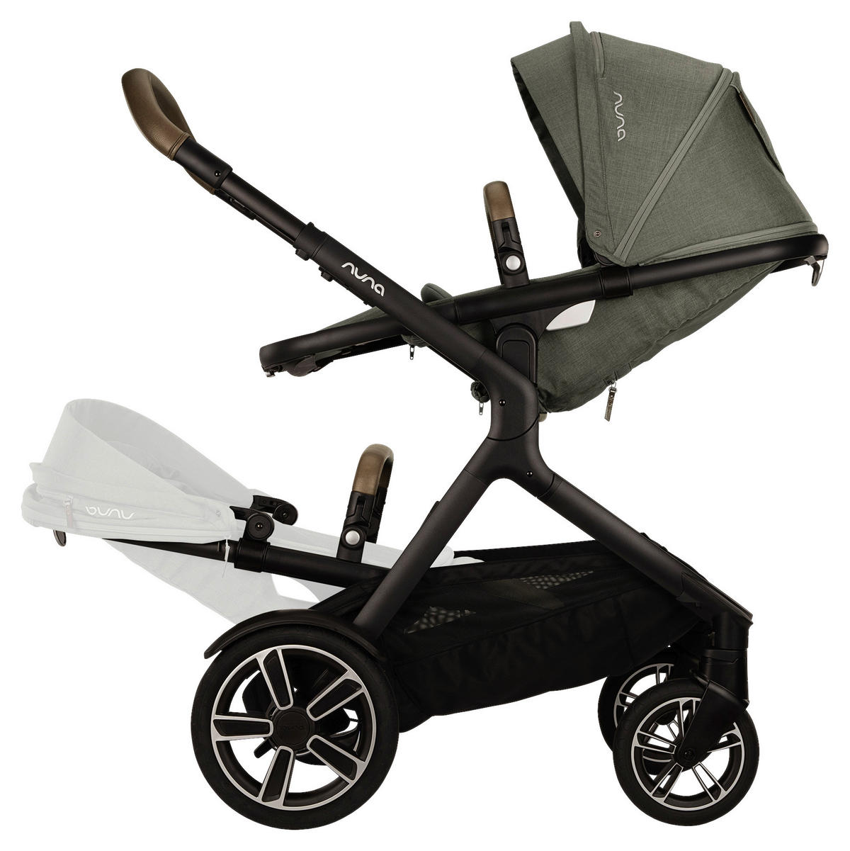GESCHWISTERWAGEN DEMI NEXT  - Schwarz/Grün, Basics, Textil/Metall (98/62/112cm) - Nuna