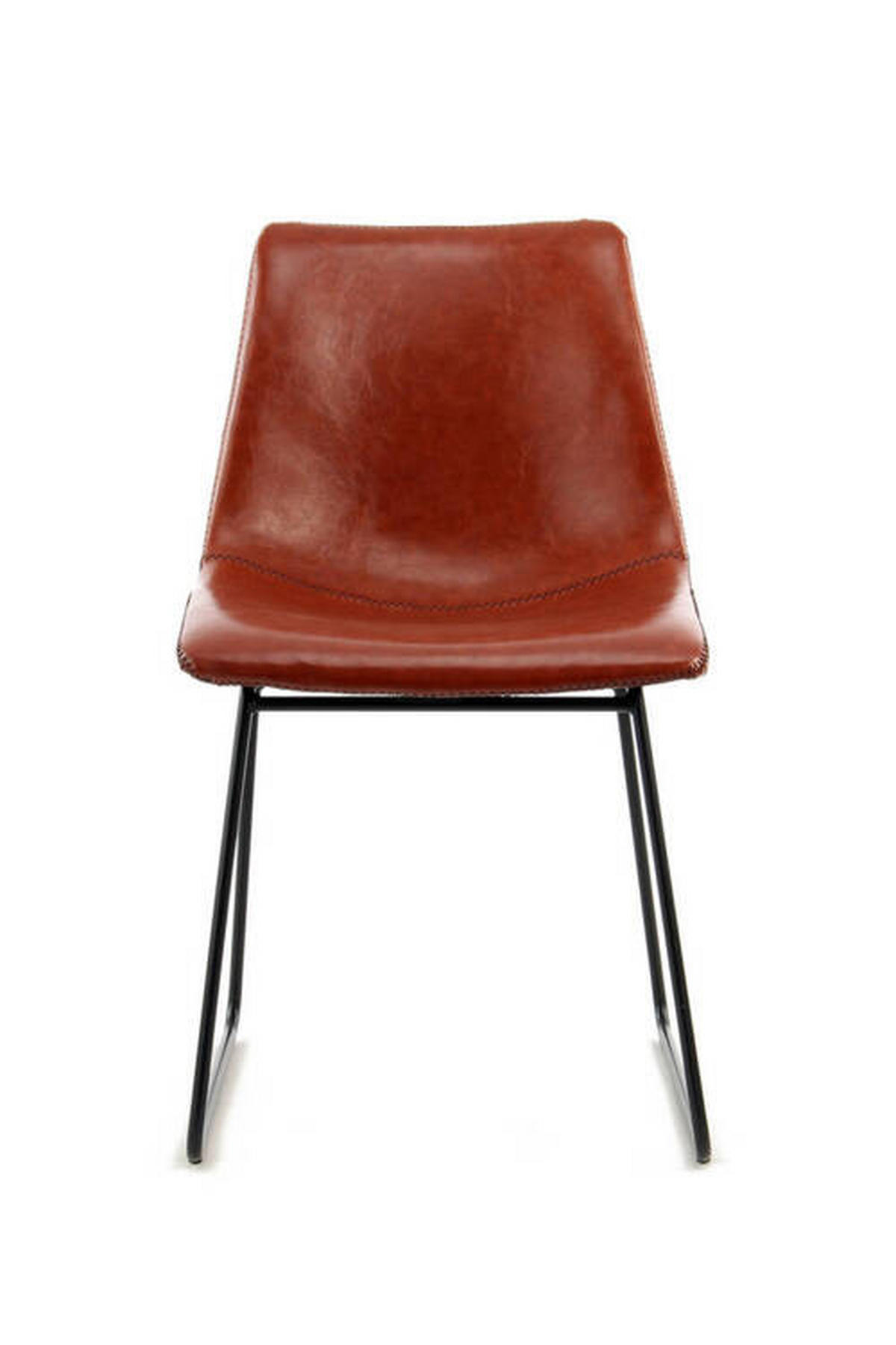 STOLSET 2 styck läderimitation  - brun, Trend, metall/textil (47,5/82/56cm) - Kayoom