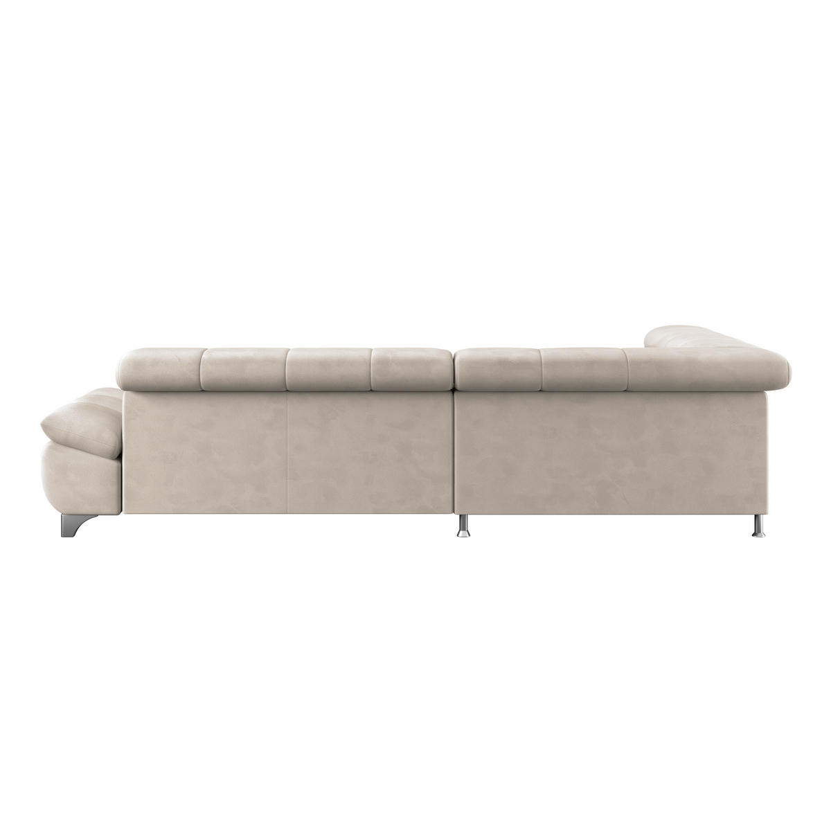 ECKSOFA Naturfarben Chenille  - Chromfarben/Naturfarben, KONVENTIONELL, Textil/Metall (234/312cm) - Livetastic