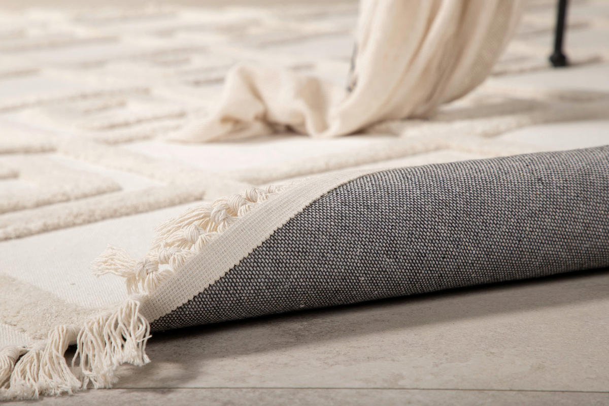 FLACHWEBETEPPICH 160/230 cm Weiß  - Weiß, LIFESTYLE, Textil (160/230cm) - P & B