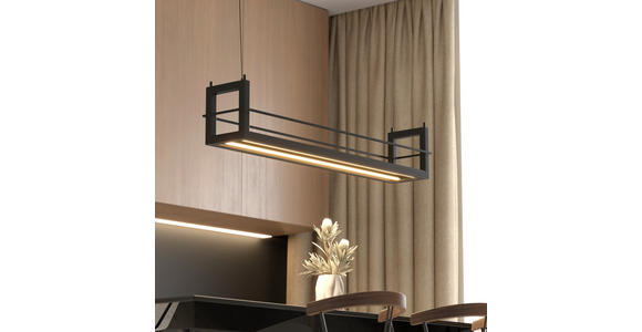 LED-HÄNGELEUCHTE Bury 118/22/150 cm  - Schwarz, Design, Metall (118/22/150cm) - Novel
