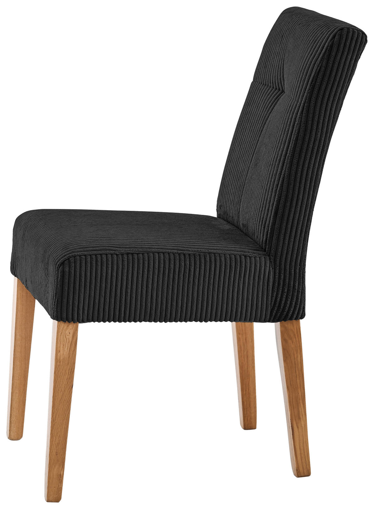 STUHL in Holz, Textil Schwarz, Eichefarben  - Eichefarben/Schwarz, KONVENTIONELL, Holz/Textil (47,5/91,5/63cm) - home24