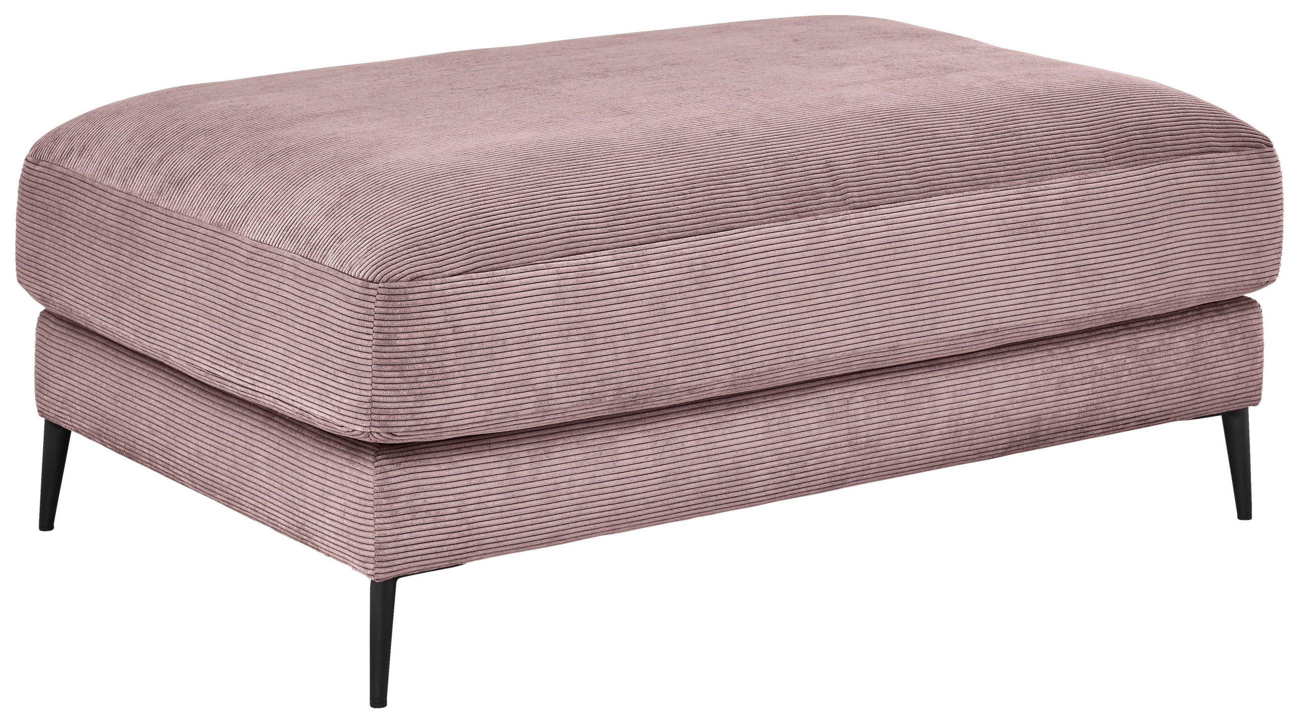 HOCKER Feincord Altrosa  - Schwarz/Altrosa, Design, Textil/Metall (120/43/90cm) - Dieter Knoll