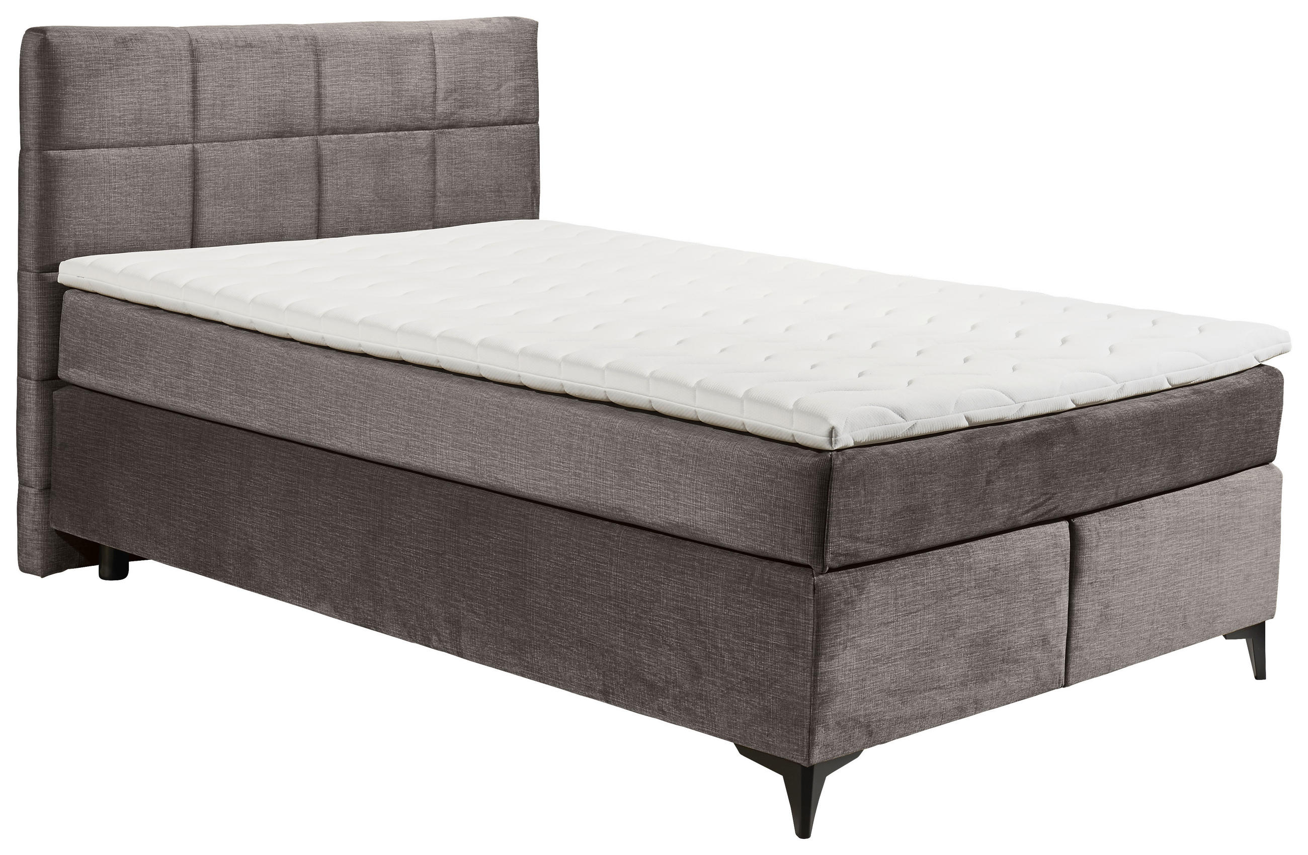 BOXSPRINGBETT 140/200 cm  in Graubraun  - Graubraun/Schwarz, Design, Holzwerkstoff/Kunststoff (140/200cm) - Xora
