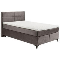 BOXSPRINGBETT 140/200 cm  in Graubraun  - Graubraun/Schwarz, Design, Holzwerkstoff/Kunststoff (140/200cm) - Xora