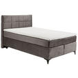 BOXSPRINGBETT 140/200 cm,  in Graubraun  - Graubraun/Schwarz, Design, Holzwerkstoff/Kunststoff (140/200cm) - Xora