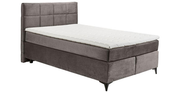 BOXSPRINGBETT 140/200 cm,  in Graubraun  - Graubraun/Schwarz, Design, Holzwerkstoff/Kunststoff (140/200cm) - Xora
