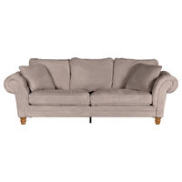 BIG SOFFA i plysch beige  - beige/furufärgad, Trend, trä/textil (273/85/110cm) - MID.YOU