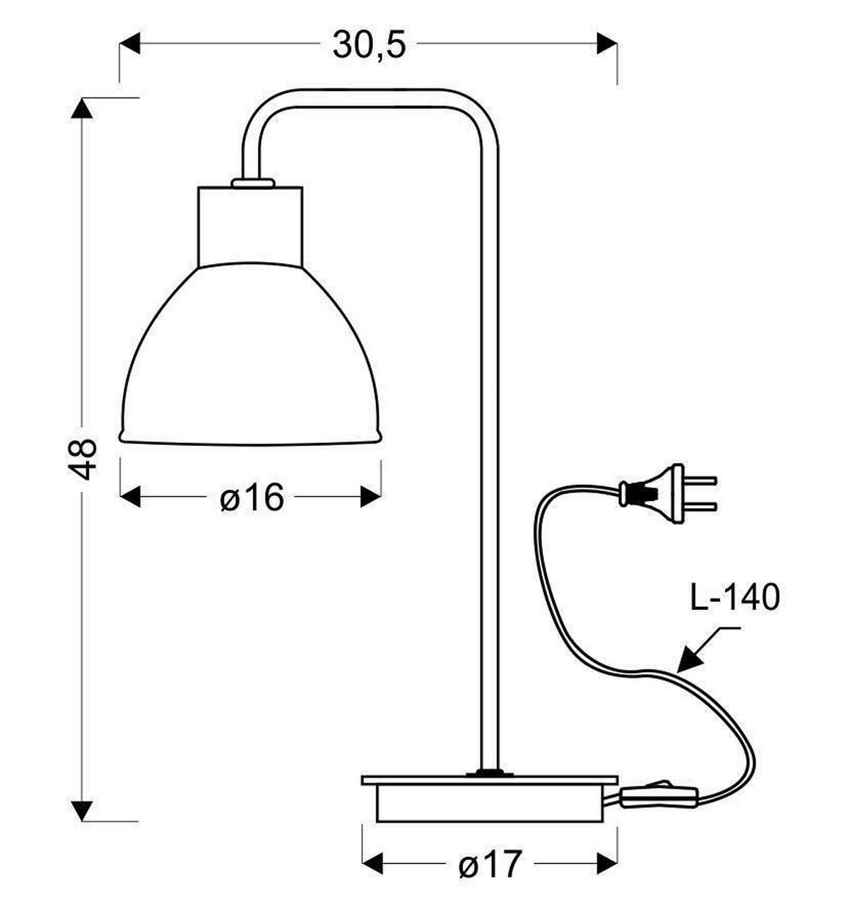 BORDSLAMPA 30,5/17/48 cm   - Natur, metall (30,5/17/48cm)