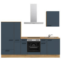 KÜCHENLEERBLOCK 270 cm   in Blau, Eichefarben  - Blau/Eichefarben, MODERN, Holzwerkstoff/Metall (270cm) - Nobilia