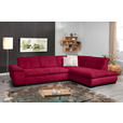 ECKSOFA in Cord Rot  - Rot/Schwarz, Design, Textil/Metall (313/242cm) - Xora