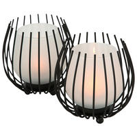 TEELICHTHALTER-SET 2-teilig  - Schwarz, Design, Glas/Metall (12/12cm) - Boltze Home
