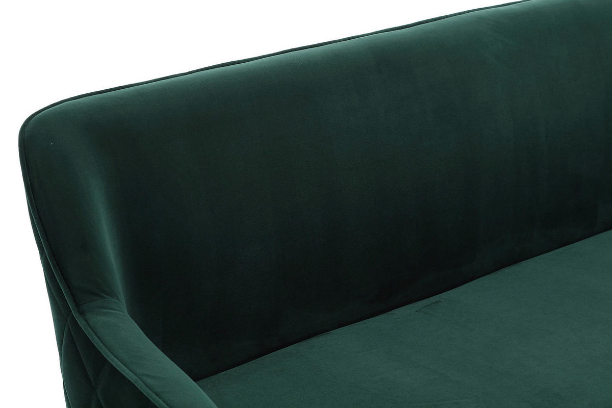 SITZBANK 160/85/61 cm Samt Waldgrün Metall  - Waldgrün/Schwarz, MODERN, Textil/Metall (160/85/61cm) - Livetastic