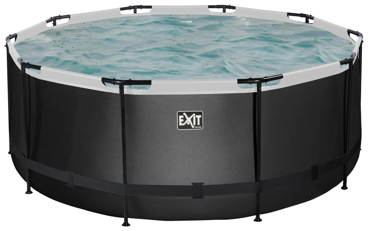 POOL Black 360/122 cm  - Schwarz, KONVENTIONELL, Metall (360/122cm) - EXIT Toys