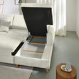 ECKSOFA Creme Flachgewebe  inkl. Bettkasten, Schlaffunktion, Rücken echt, Kopfstütze, Liegefläche im Originalstoff  - Buchefarben/Creme, KONVENTIONELL, Holz/Textil (241/166cm) - Carryhome