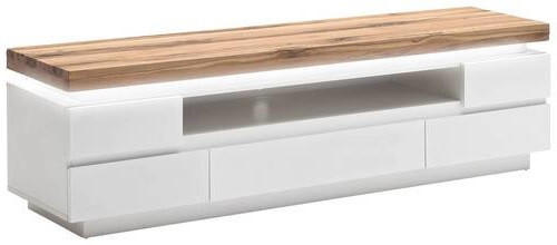 LOWBOARD Weiß, Eichefarben  - Eichefarben/Weiß, Design, Holz/Holzwerkstoff (175/49/40cm)
