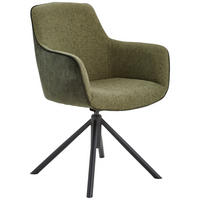 STOL MED ARMSTÖD  360° vridbar sits flatväv  - olivgrön/svart, Design, metall/textil (60/88/64cm) - MID.YOU