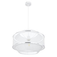 VISEČA SVETILKA   45/150/28 cm           E27 - barve kroma/bela, Trend, kovina (45/150/28cm) - Globo