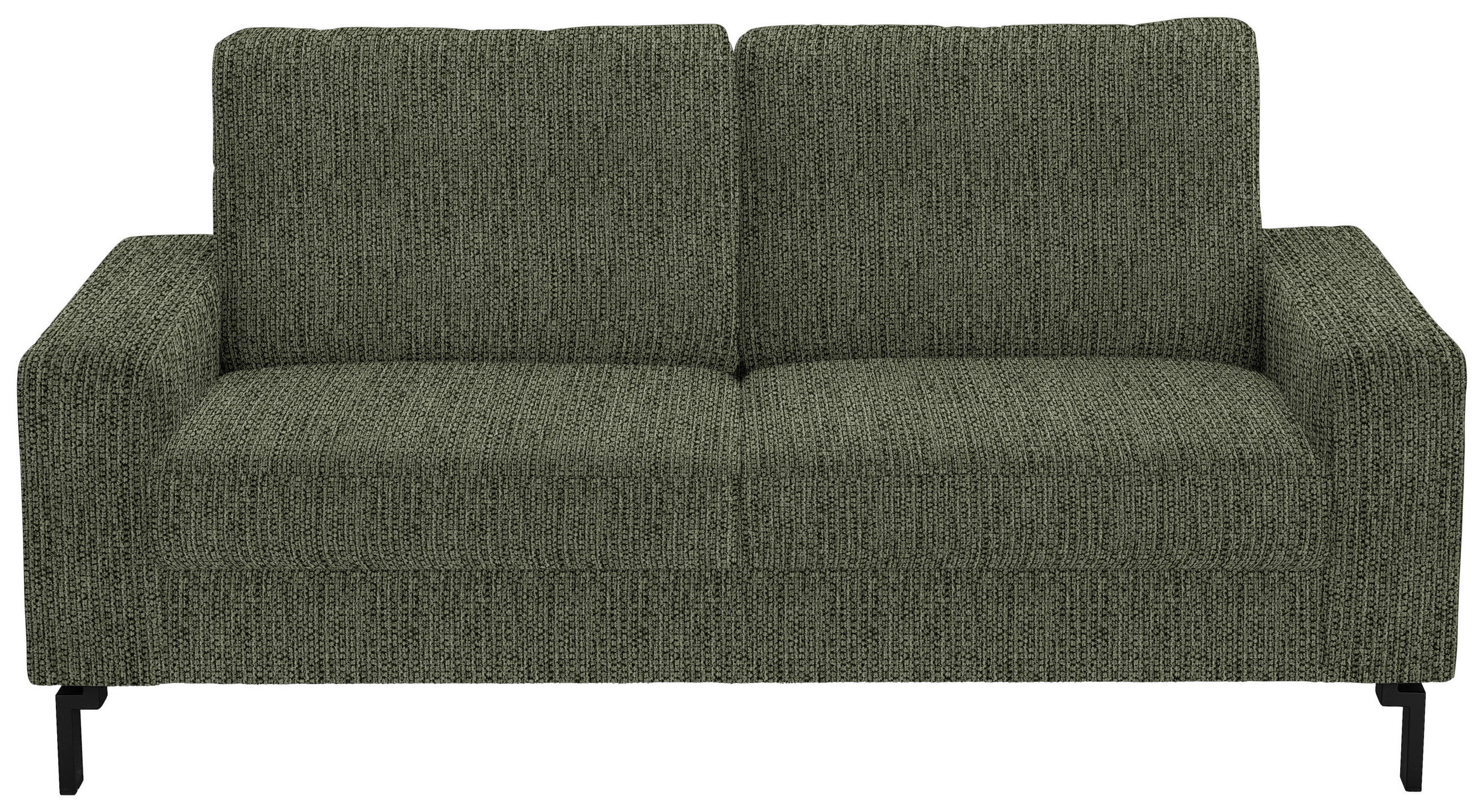 2-SITZER-SOFA  in Flachgewebe Dunkelgrün  - Dunkelgrün/Schwarz, Design, Textil/Metall (178/86/97cm) - Hom`in