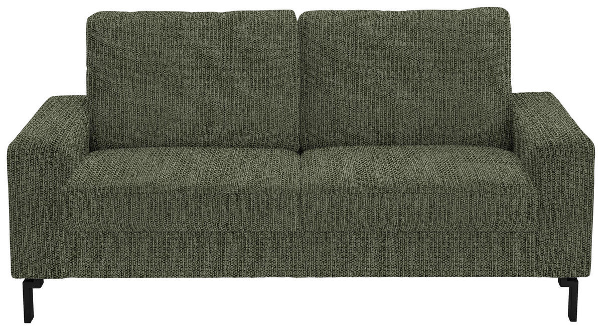 2-SITZER-SOFA  in Flachgewebe Dunkelgrün  - Dunkelgrün/Schwarz, Design, Textil/Metall (178/86/97cm) - Hom`in