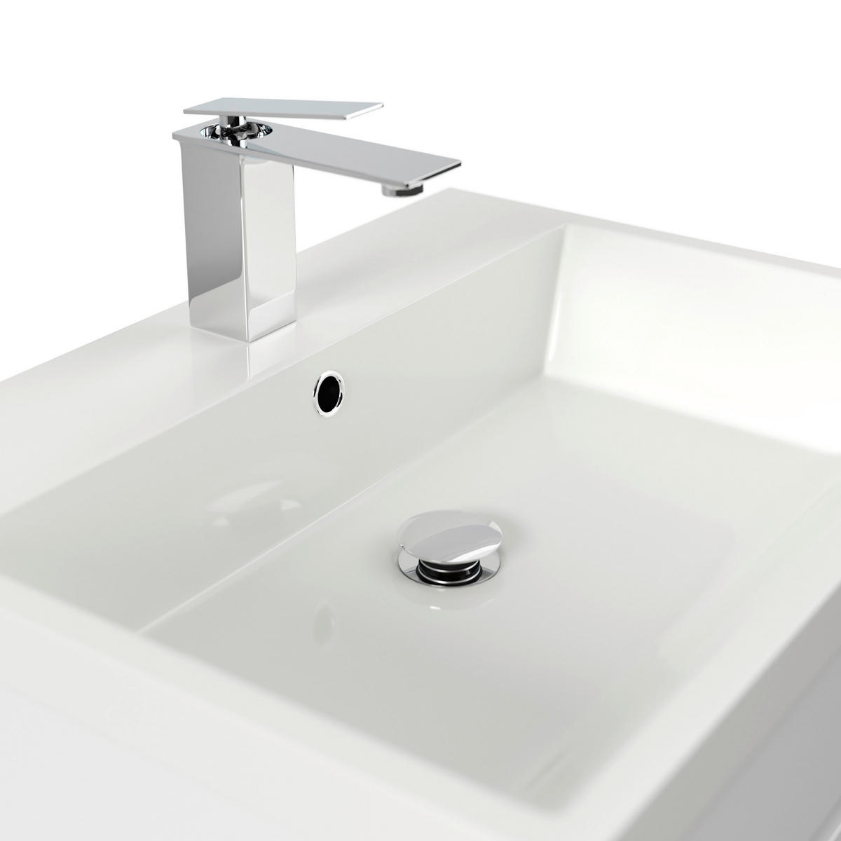 WASCHTISCHKOMBI 60 cm  - Weiß Hochglanz/Weiß, Basics, Keramik/Holzwerkstoff (60cm) - MID.YOU