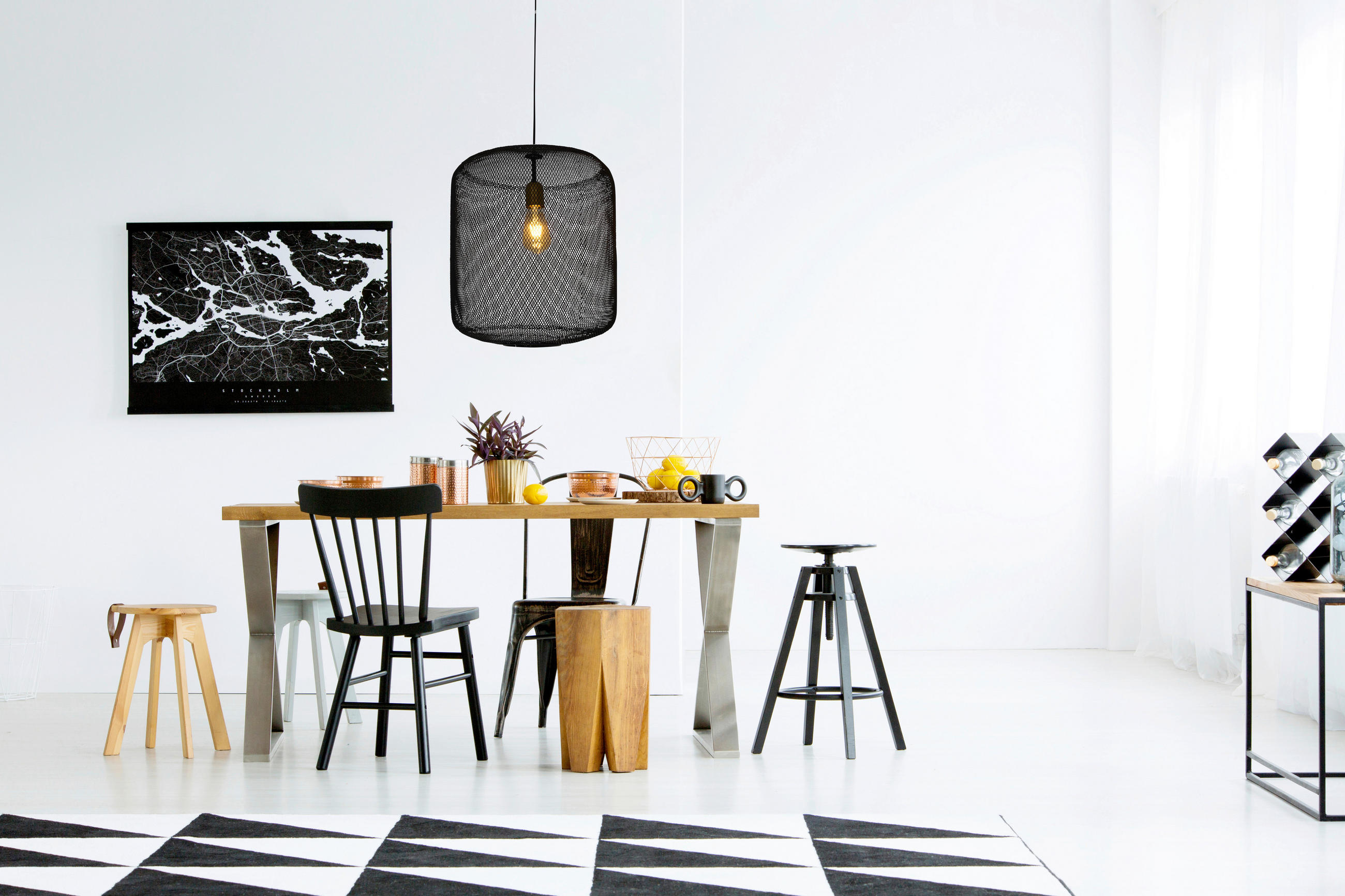 HÄNGELEUCHTE JODHPUR 39/175 cm   - Schwarz, Trend, Kunststoff/Metall (39/175cm) - Näve