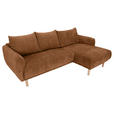 ECKSOFA Rostfarben Flachgewebe  - Rostfarben/Buchefarben, KONVENTIONELL, Holz/Textil (230/144cm) - Carryhome