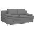 BOXSPRINGSOFA Flachgewebe Naturfarben  - Chromfarben/Naturfarben, Design, Textil/Metall (200/93/107cm) - Novel