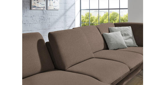 WOHNLANDSCHAFT in Webstoff Braun  - Schwarz/Braun, Design, Textil/Metall (180/344/208cm) - Dieter Knoll