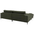 ECKSOFA  in Flachgewebe Dunkelgrün Rücken echt  177/253 cm  - Dunkelgrün/Schwarz, Design, Textil/Metall (177/253cm) - Dieter Knoll