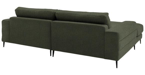 ECKSOFA  in Flachgewebe Dunkelgrün Rücken echt  177/253 cm  - Dunkelgrün/Schwarz, Design, Textil/Metall (177/253cm) - Dieter Knoll