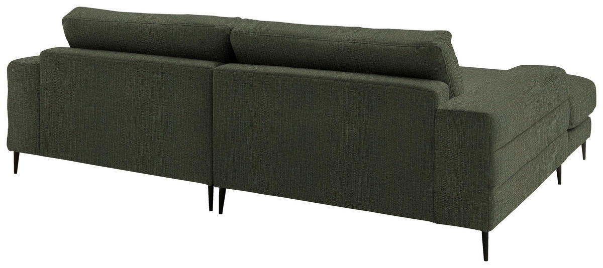 ECKSOFA in Flachgewebe Dunkelgrün  - Dunkelgrün/Schwarz, Design, Textil/Metall (177/253cm) - Dieter Knoll