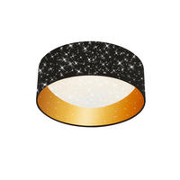 STROPNÉ LED SVIETIDLO, 32/12 cm  - čierna/zlatá, Design, kov/plast (32/12cm)
