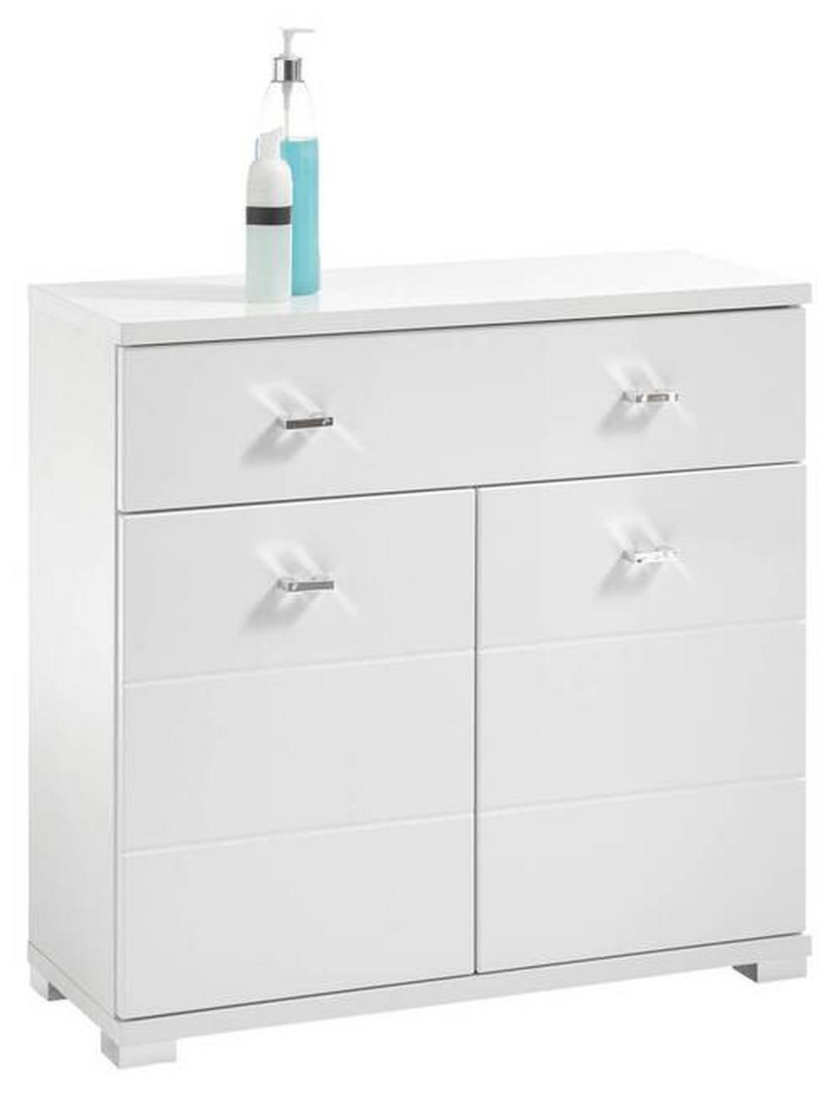 ALSÓSZEKRÉNY 76/73/31 cm  - ezüst/fehér, Basics, műanyag/faalapú anyag (76/73/31cm) - Xora